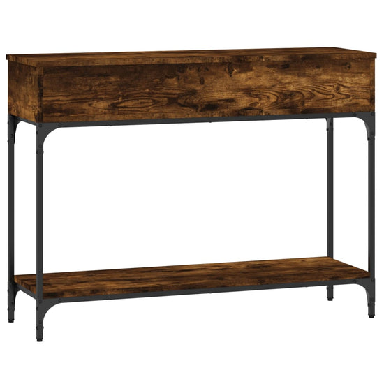 Wandtafel 100x30,5x75 cm bewerkt hout gerookt eikenkleurig MeubelReus
