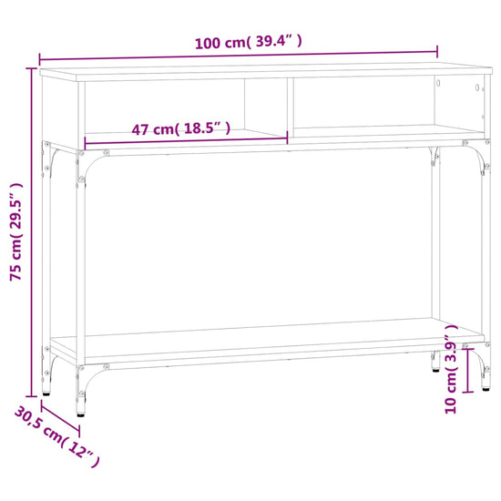 Wandtafel 100x30,5x75 cm bewerkt hout gerookt eikenkleurig MeubelReus