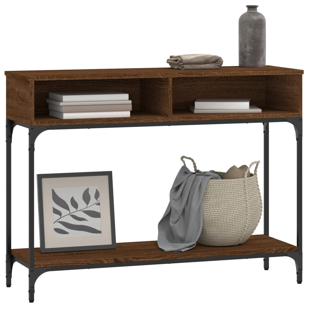 Wandtafel 100x30,5x75 cm bewerkt hout bruin eikenkleur MeubelReus