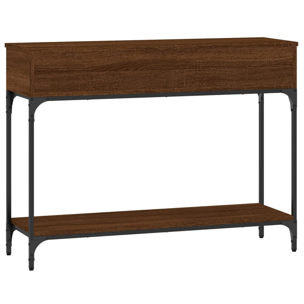 Wandtafel 100x30,5x75 cm bewerkt hout bruin eikenkleur MeubelReus