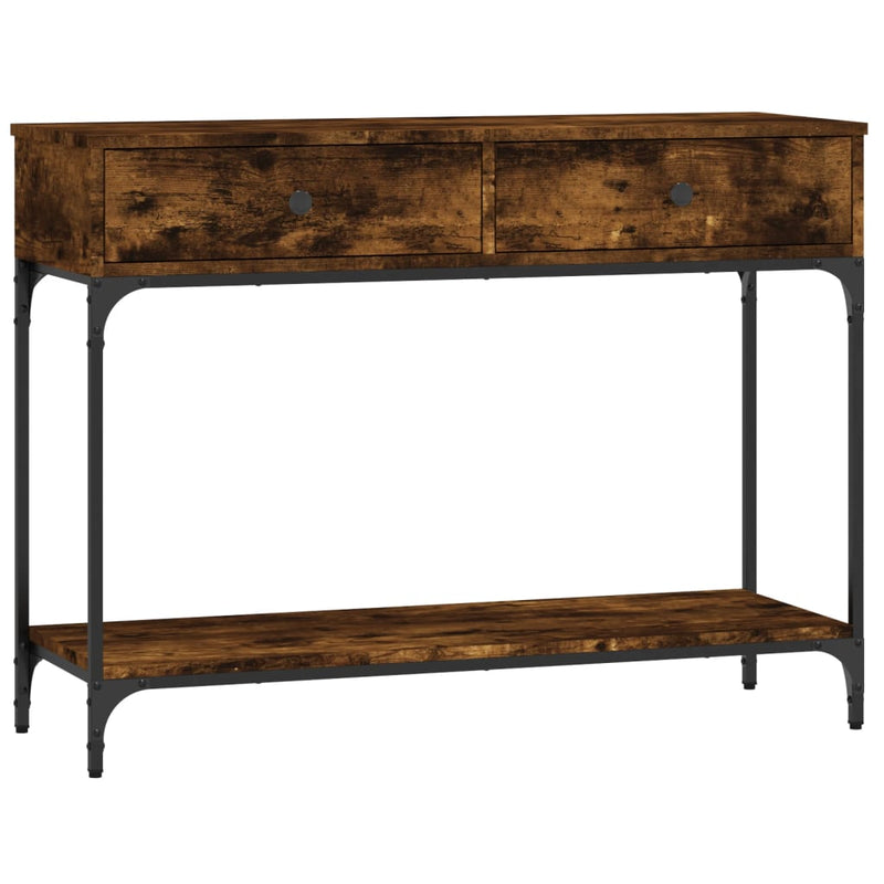 Wandtafel 100x34,5x75 cm bewerkt hout gerookt eikenkleurig MeubelReus