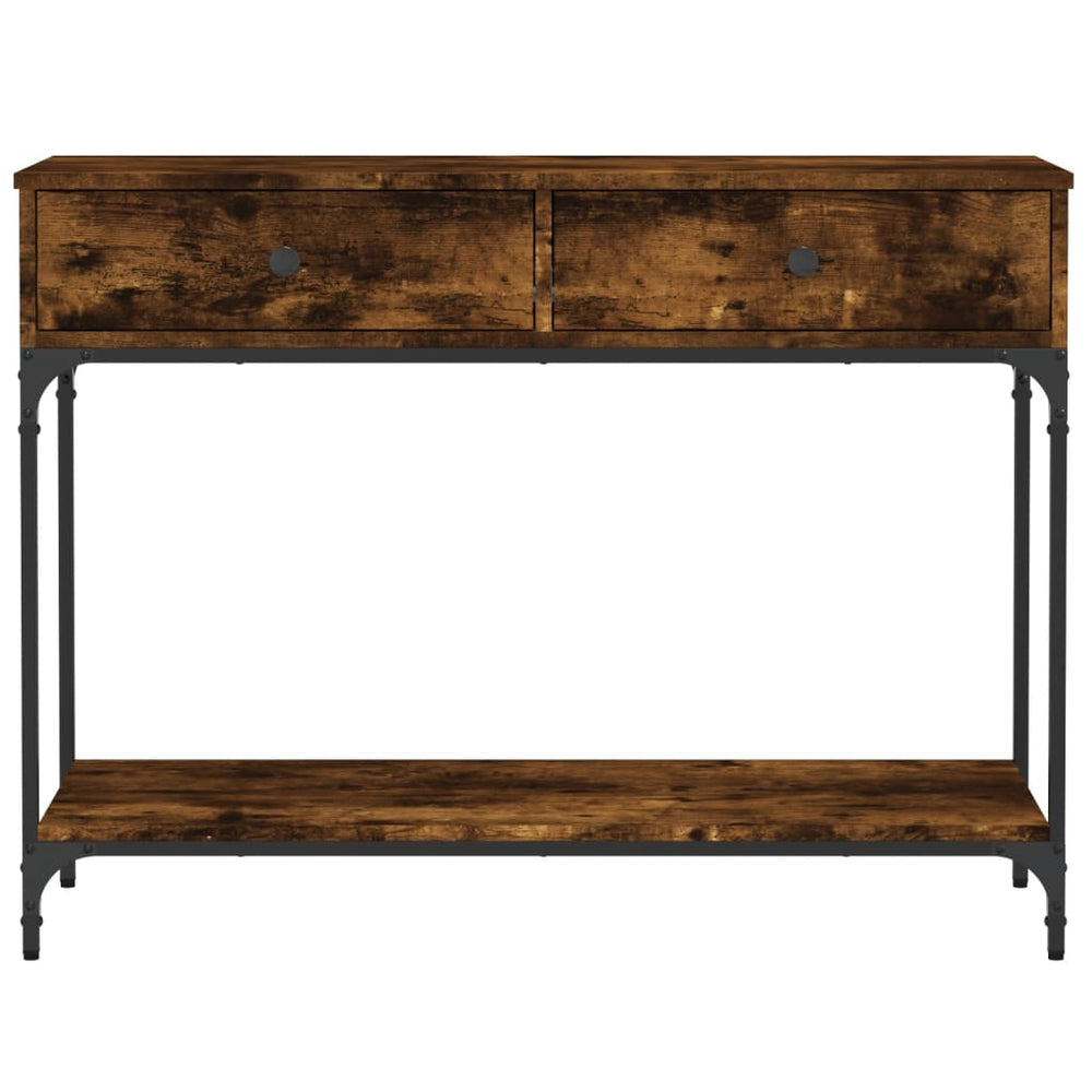 Wandtafel 100x34,5x75 cm bewerkt hout gerookt eikenkleurig MeubelReus