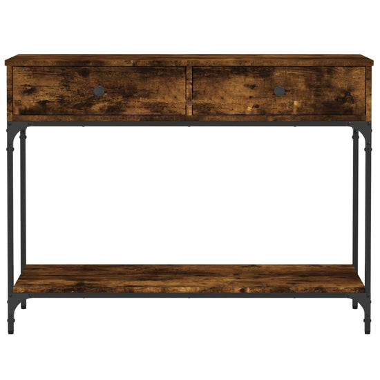 Wandtafel 100x34,5x75 cm bewerkt hout gerookt eikenkleurig MeubelReus