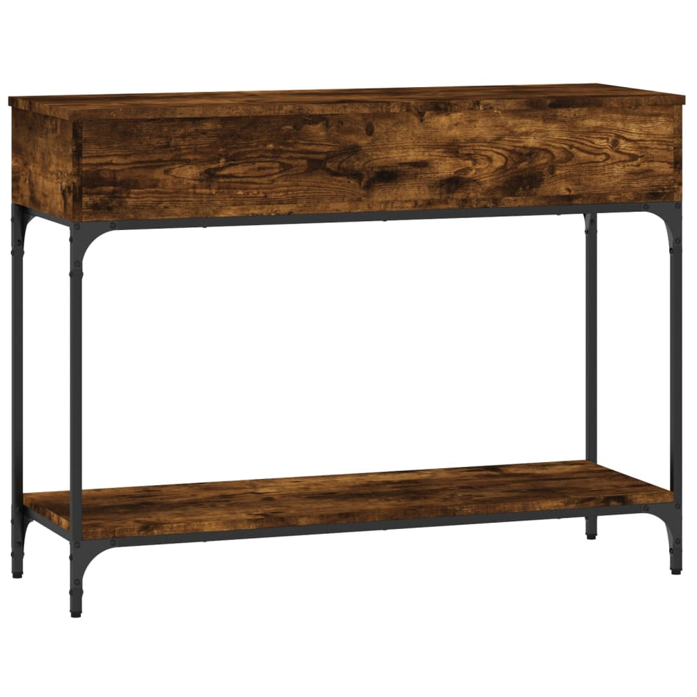Wandtafel 100x34,5x75 cm bewerkt hout gerookt eikenkleurig MeubelReus