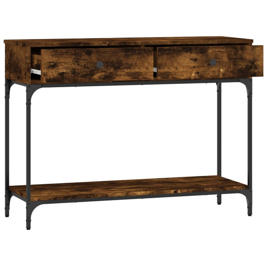 Wandtafel 100x34,5x75 cm bewerkt hout gerookt eikenkleurig MeubelReus