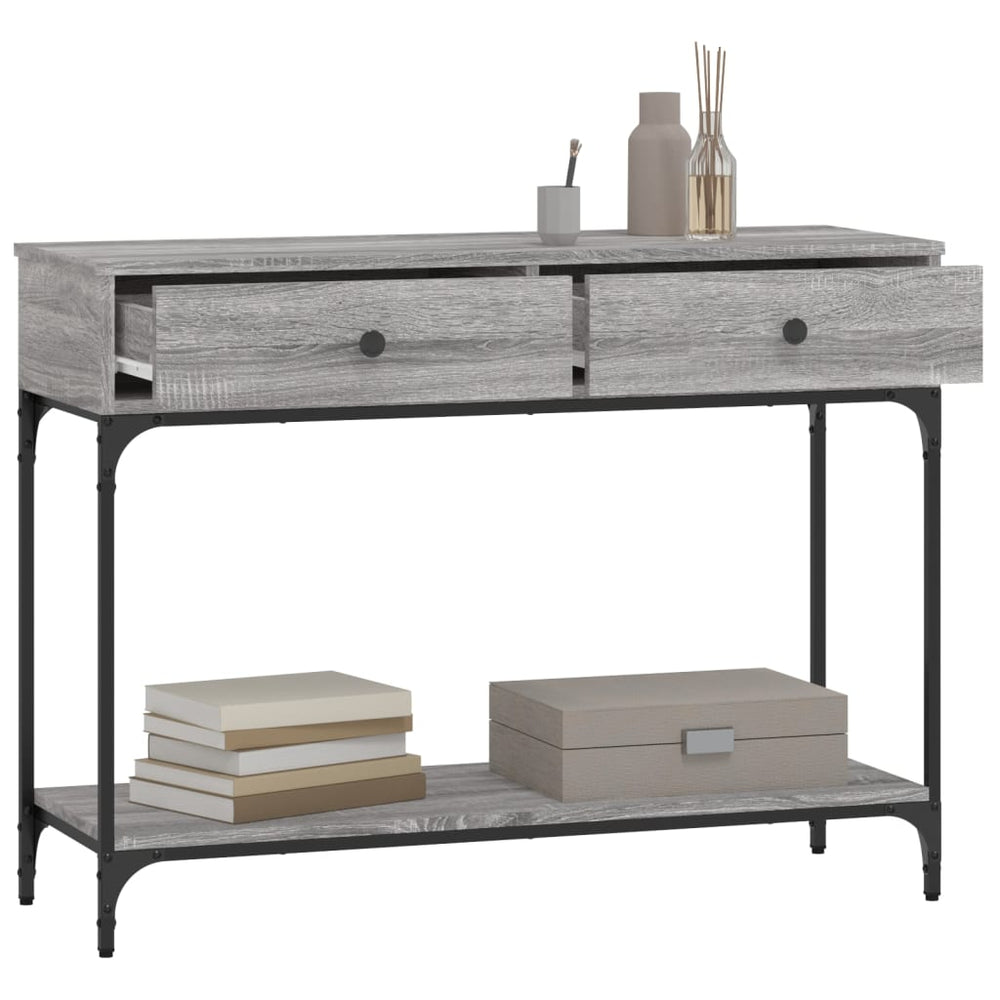 Wandtafel 100x34,5x75 cm bewerkt hout grijs sonoma eikenkleurig MeubelReus