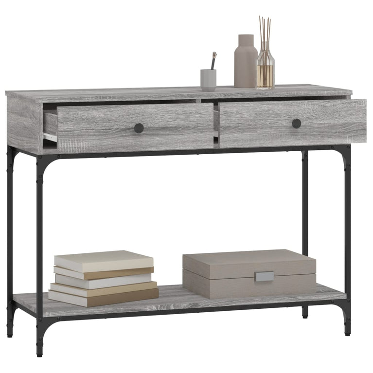 Wandtafel 100x34,5x75 cm bewerkt hout grijs sonoma eikenkleurig MeubelReus