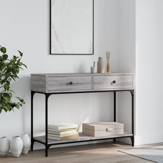 Wandtafel 100x34,5x75 cm bewerkt hout grijs sonoma eikenkleurig MeubelReus