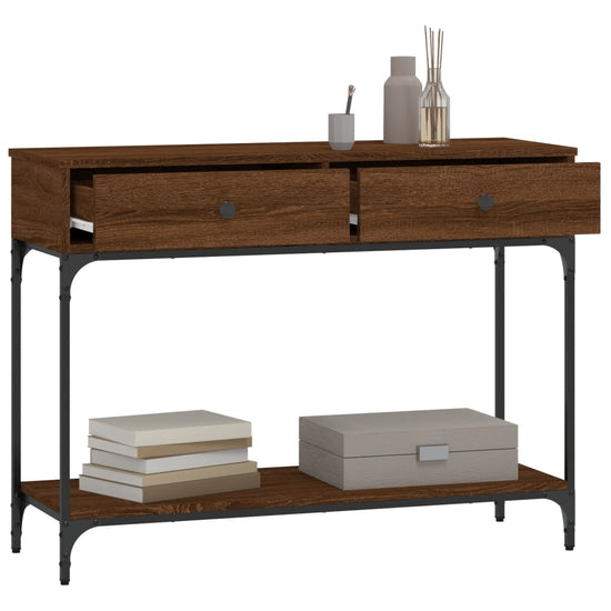 Wandtafel 100x34,5x75 cm bewerkt hout bruin eikenkleur MeubelReus