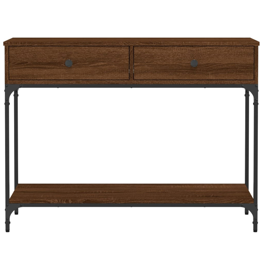 Wandtafel 100x34,5x75 cm bewerkt hout bruin eikenkleur MeubelReus