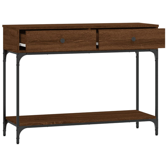 Wandtafel 100x34,5x75 cm bewerkt hout bruin eikenkleur MeubelReus