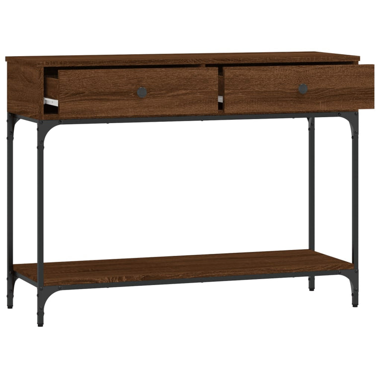 Wandtafel 100x34,5x75 cm bewerkt hout bruin eikenkleur MeubelReus
