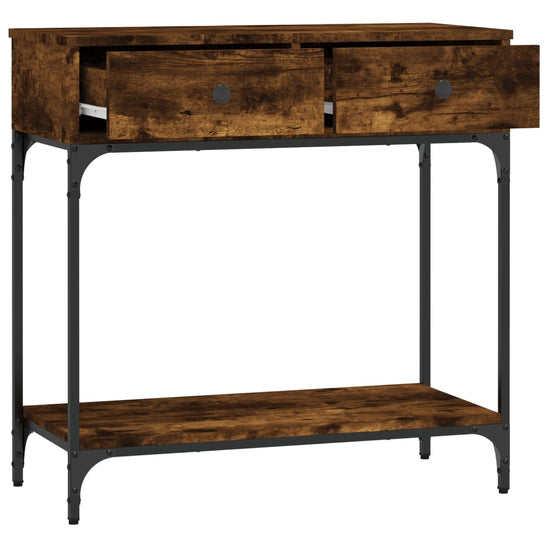 Wandtafel 75x34,5x75 cm bewerkt hout gerookt eikenkleurig MeubelReus