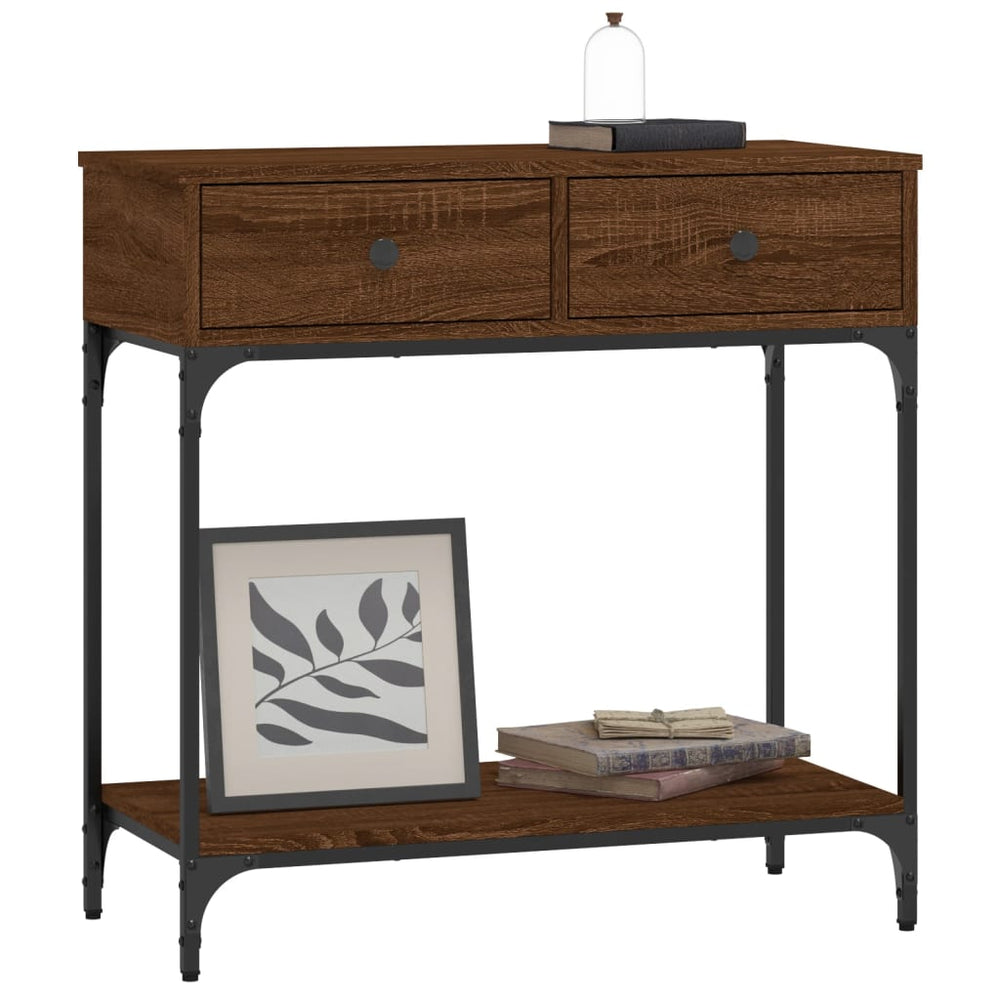 Wandtafel 75x34,5x75 cm bewerkt hout bruin eikenkleur MeubelReus