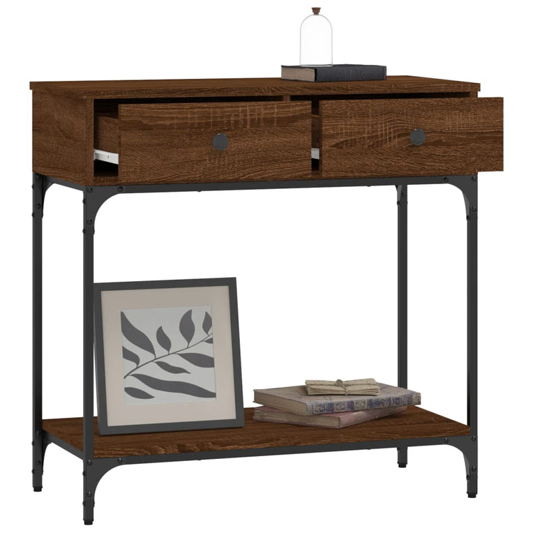 Wandtafel 75x34,5x75 cm bewerkt hout bruin eikenkleur MeubelReus