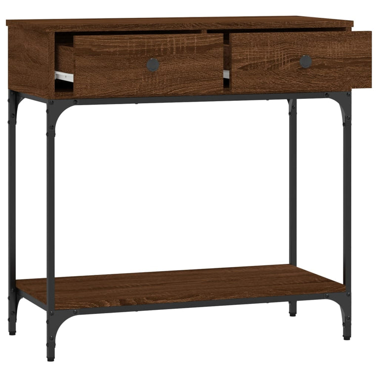 Wandtafel 75x34,5x75 cm bewerkt hout bruin eikenkleur MeubelReus