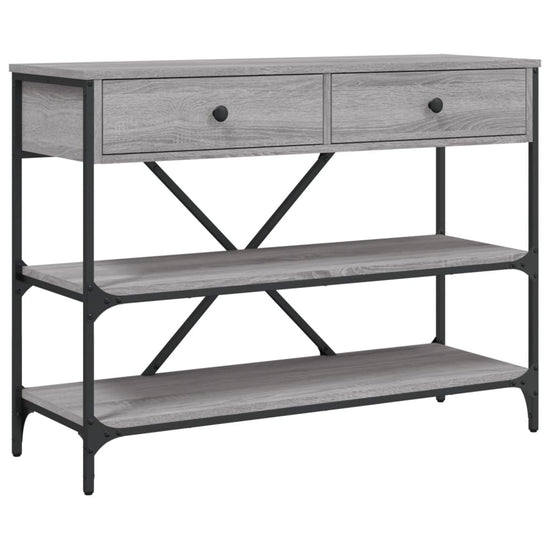Wandtafel met lades en schappen bewerkt hout grijs sonoma eiken MeubelReus