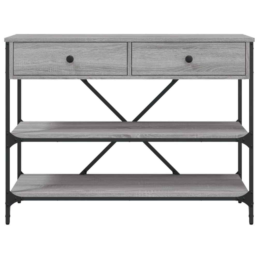 Wandtafel met lades en schappen bewerkt hout grijs sonoma eiken MeubelReus