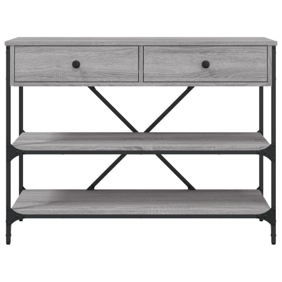 Wandtafel met lades en schappen bewerkt hout grijs sonoma eiken MeubelReus