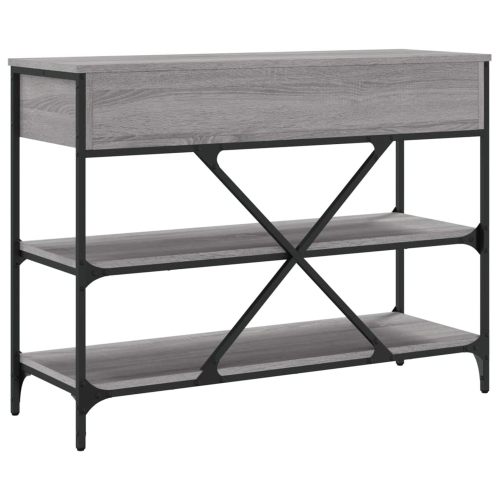 Wandtafel met lades en schappen bewerkt hout grijs sonoma eiken MeubelReus