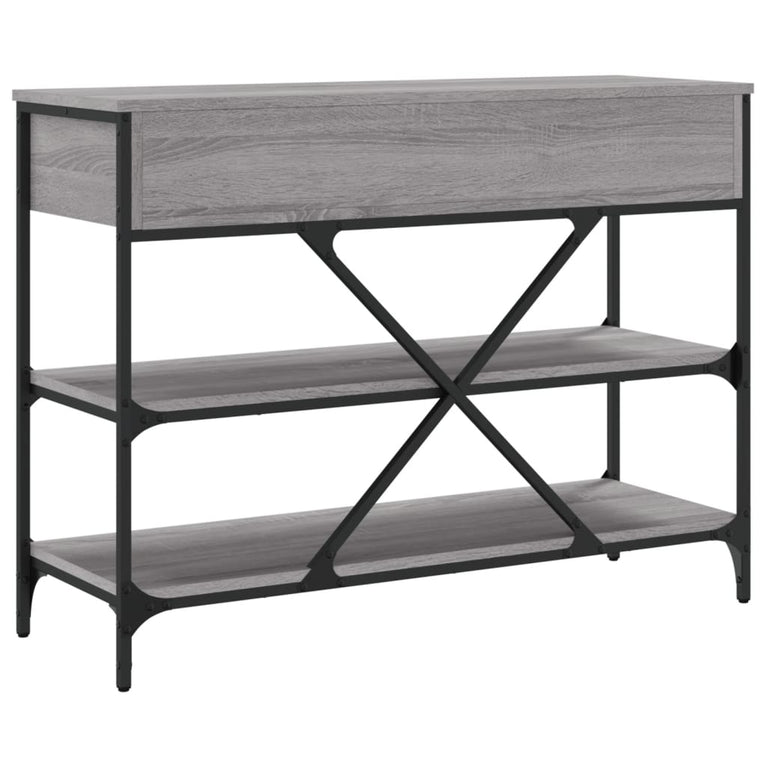 Wandtafel met lades en schappen bewerkt hout grijs sonoma eiken MeubelReus