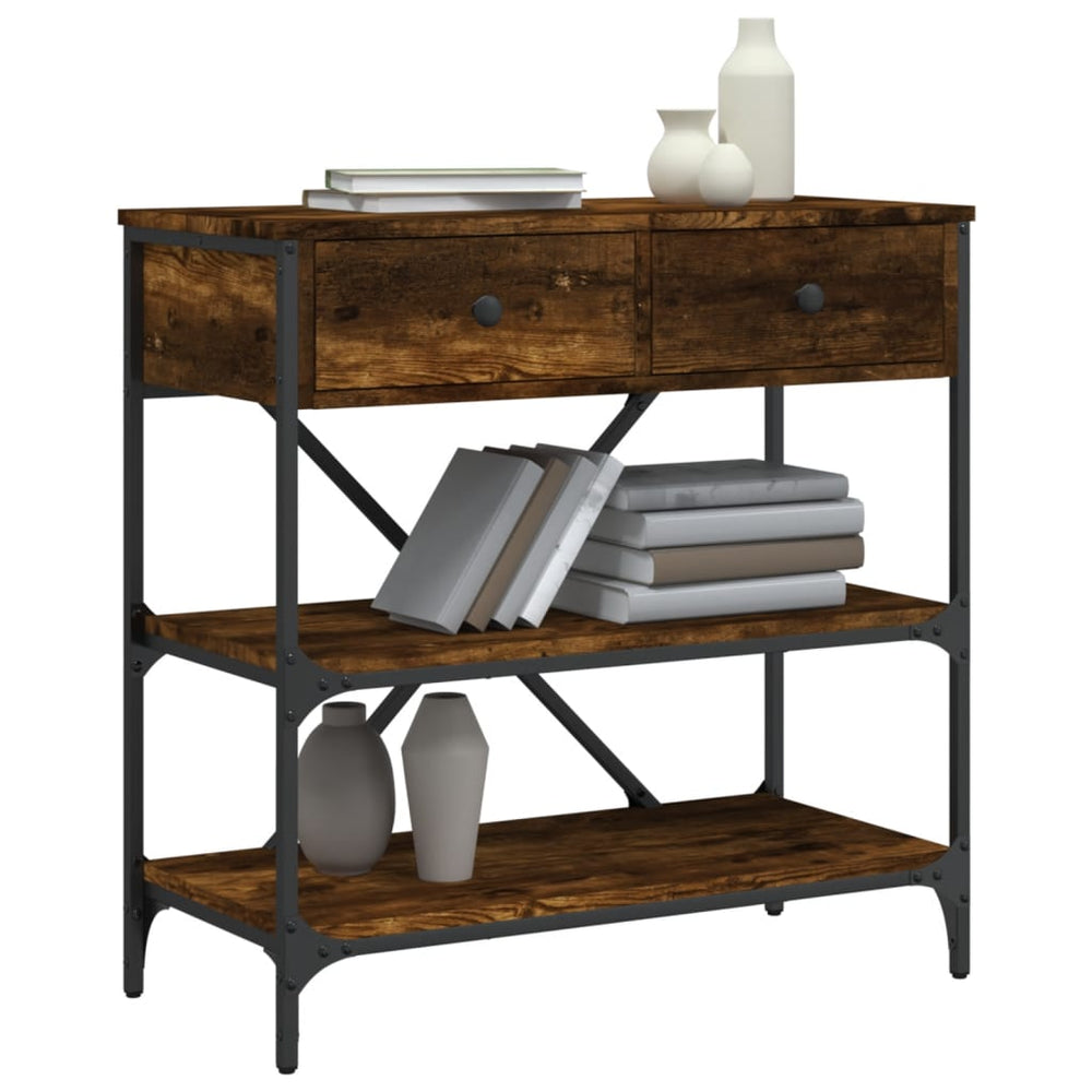 Wandtafel 75x34,5x75 cm bewerkt hout gerookt eikenkleurig MeubelReus