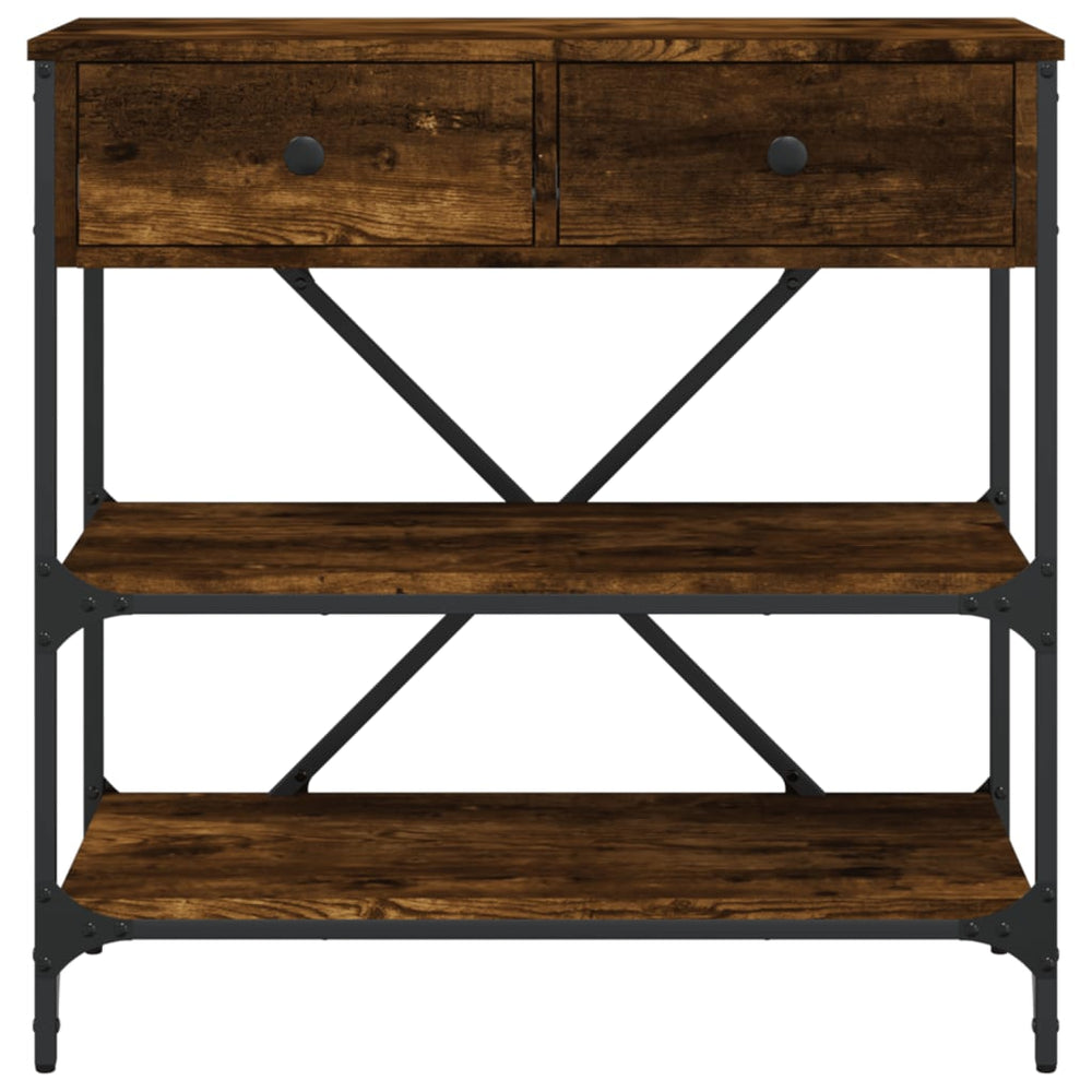 Wandtafel 75x34,5x75 cm bewerkt hout gerookt eikenkleurig MeubelReus