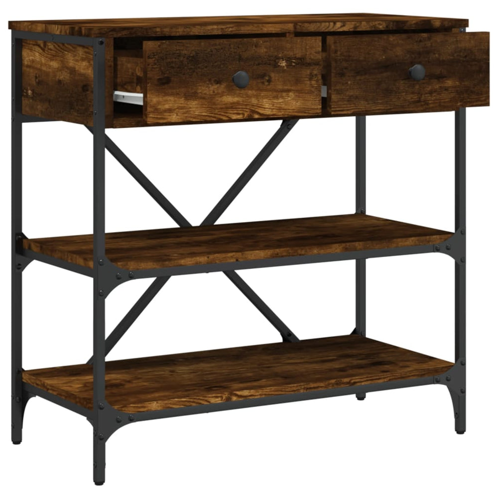 Wandtafel 75x34,5x75 cm bewerkt hout gerookt eikenkleurig MeubelReus