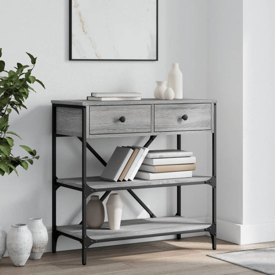 Wandtafel 75x34,5x75 cm bewerkt hout grijs sonoma eikenkleurig MeubelReus