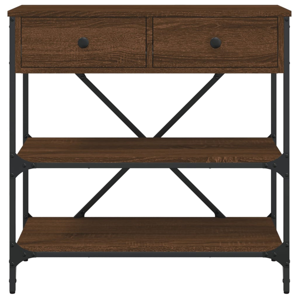 Wandtafel 75x34,5x75 cm bewerkt hout bruin eikenkleur MeubelReus