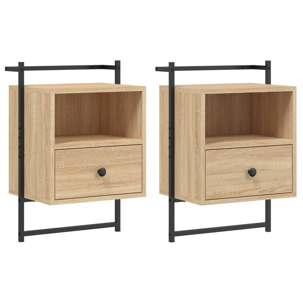 Nachtkastjes 2 st wandgemonteerd 40x30x61 cm hout sonoma eiken MeubelReus