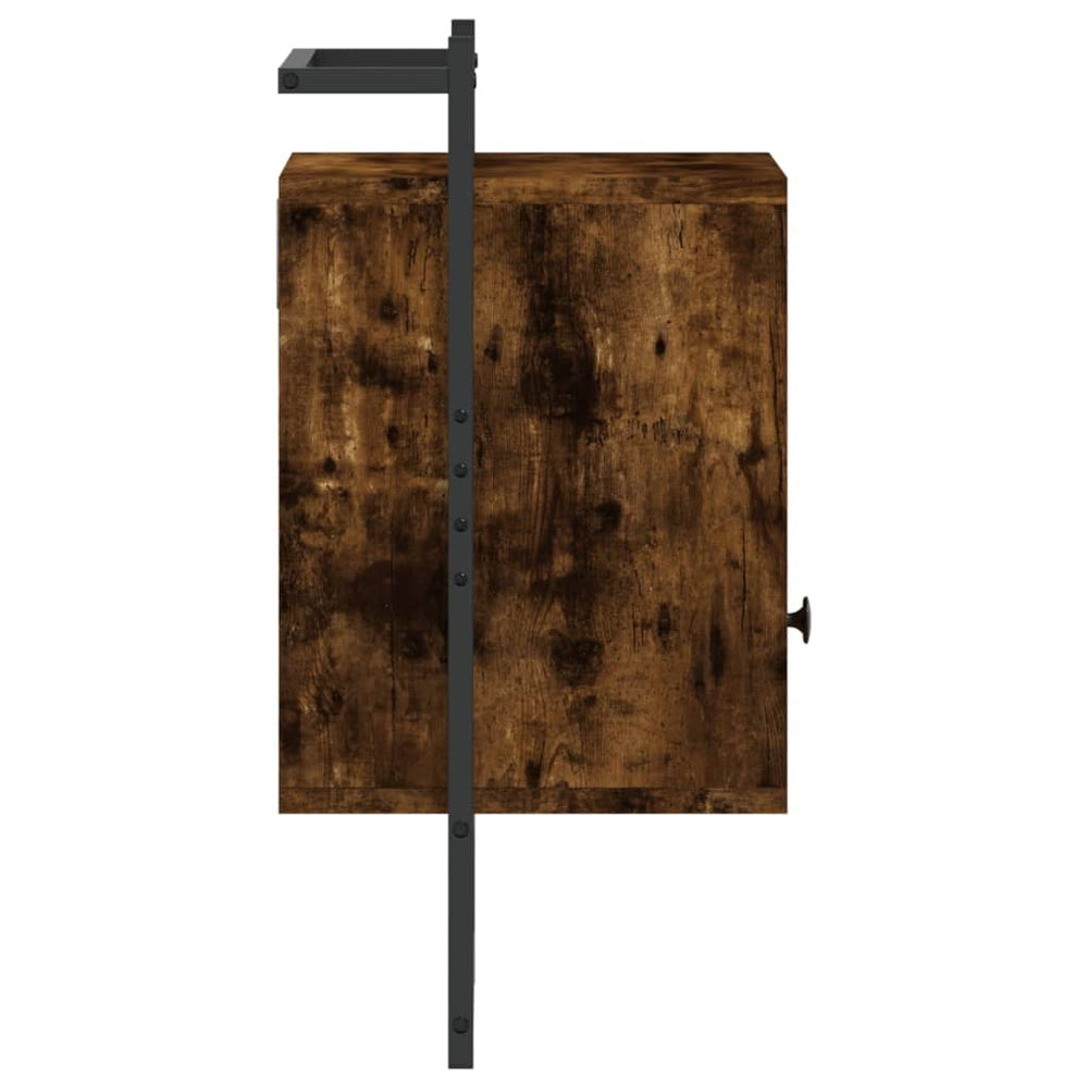 Nachtkastje wandgemonteerd 40x30x61 cm hout gerookt eikenkleur MeubelReus