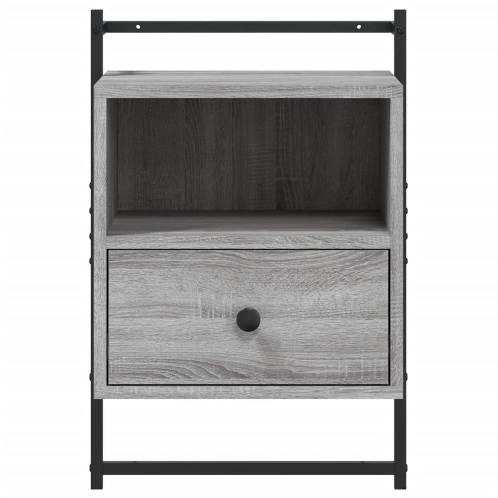 Nachtkastje wandgemonteerd 40x30x61 cm hout grijs sonoma eiken MeubelReus