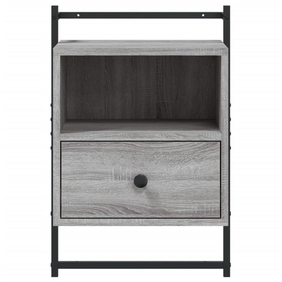 Nachtkastje wandgemonteerd 40x30x61 cm hout grijs sonoma eiken MeubelReus