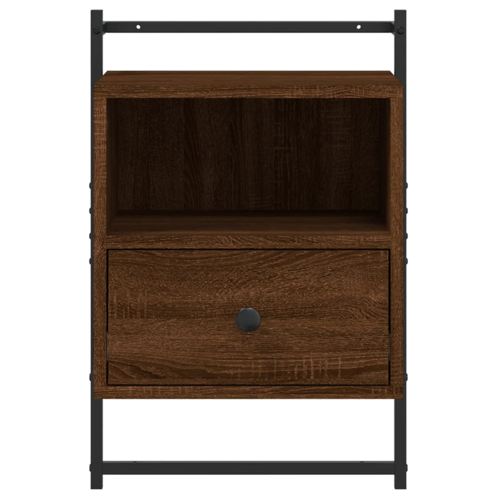 Nachtkastje wandgemonteerd 40x30x61 cm hout bruin eikenkleur MeubelReus
