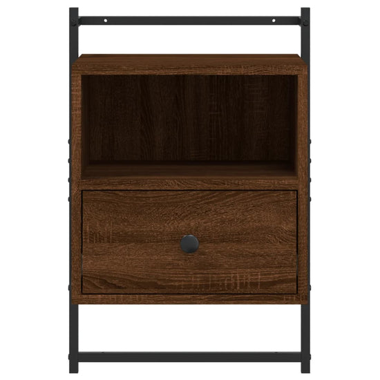 Nachtkastje wandgemonteerd 40x30x61 cm hout bruin eikenkleur MeubelReus