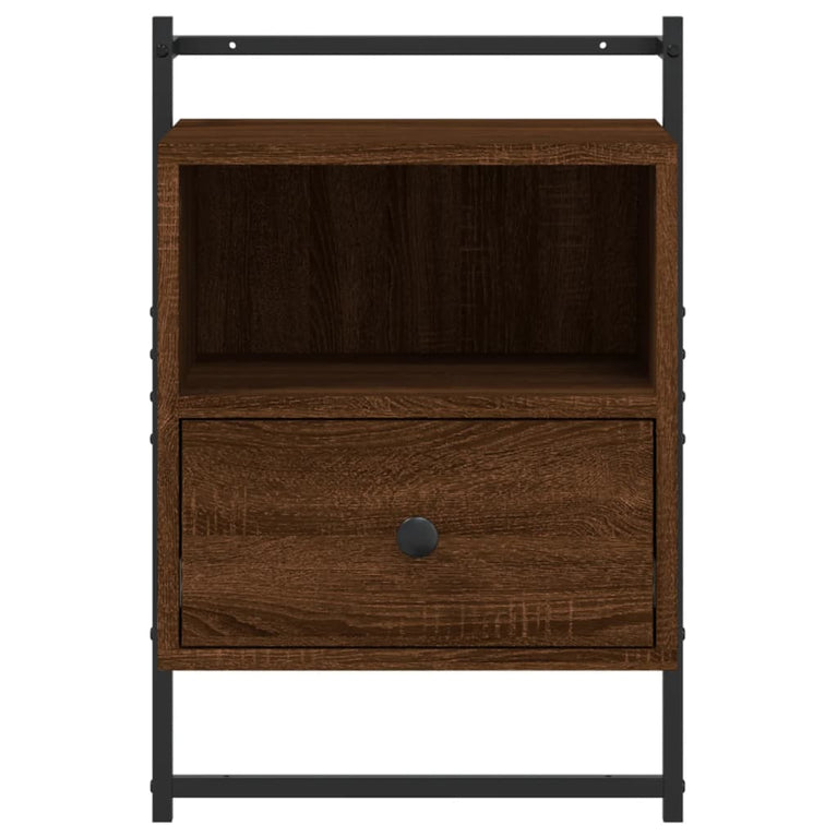 Nachtkastje wandgemonteerd 40x30x61 cm hout bruin eikenkleur MeubelReus