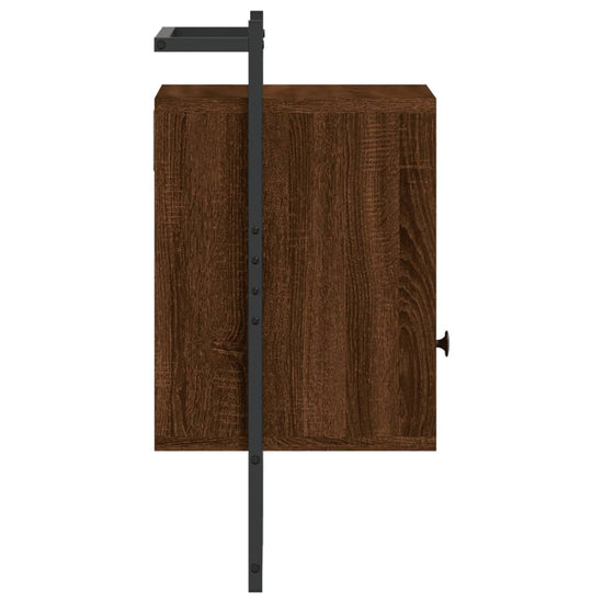 Nachtkastje wandgemonteerd 40x30x61 cm hout bruin eikenkleur MeubelReus