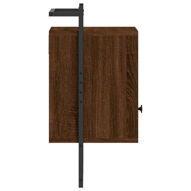 Nachtkastje wandgemonteerd 40x30x61 cm hout bruin eikenkleur MeubelReus