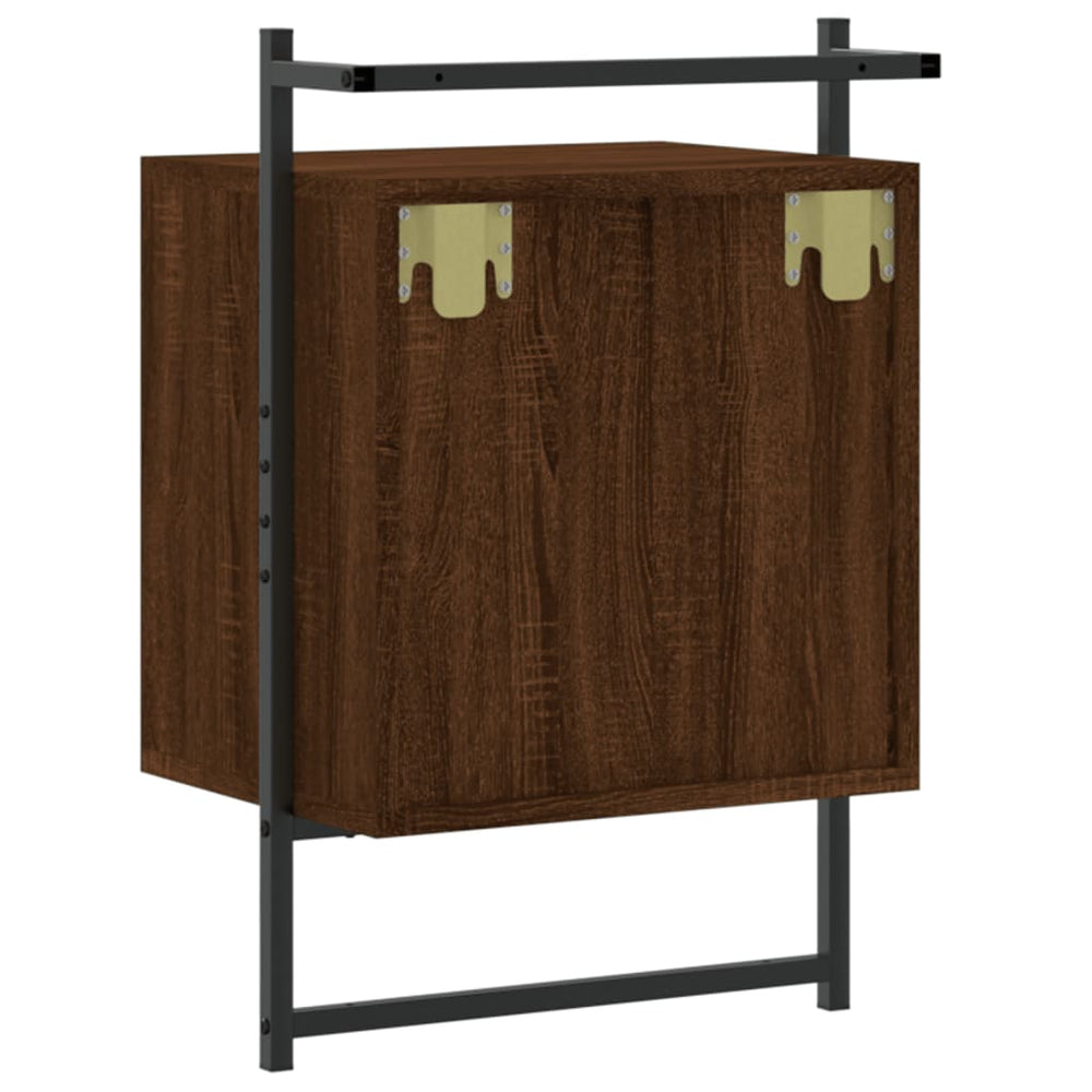 Nachtkastje wandgemonteerd 40x30x61 cm hout bruin eikenkleur MeubelReus