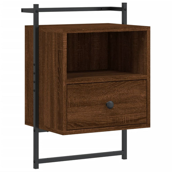 Nachtkastjes 2 st wandgemonteerd 40x30x61 cm hout bruineiken MeubelReus