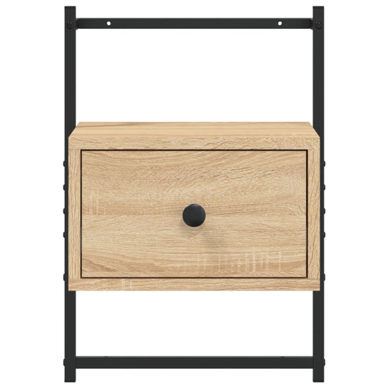 Nachtkastje wandgemonteerd 35x30x51 cm hout sonoma eikenkleurig MeubelReus