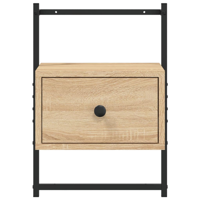 Nachtkastje wandgemonteerd 35x30x51 cm hout sonoma eikenkleurig MeubelReus