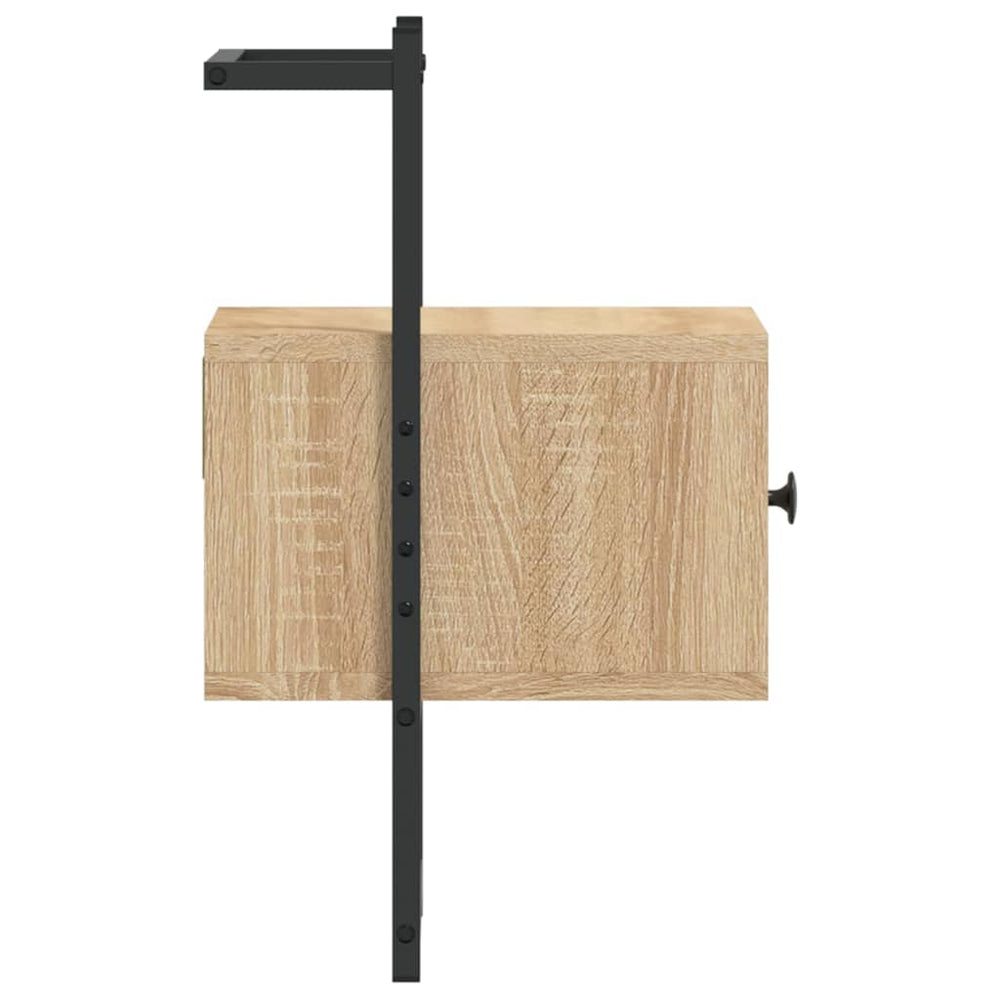 Nachtkastje wandgemonteerd 35x30x51 cm hout sonoma eikenkleurig MeubelReus