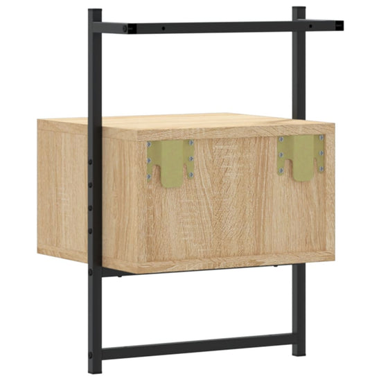 Nachtkastje wandgemonteerd 35x30x51 cm hout sonoma eikenkleurig MeubelReus