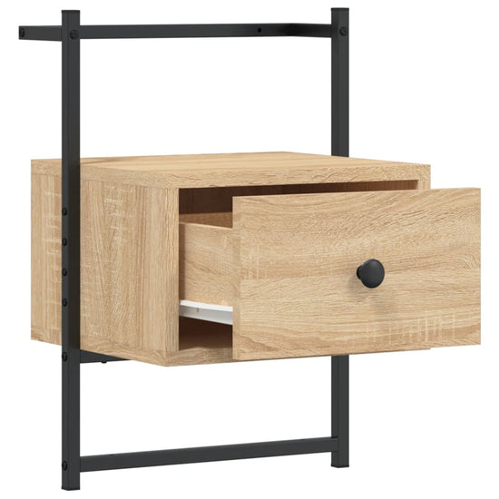 Nachtkastje wandgemonteerd 35x30x51 cm hout sonoma eikenkleurig MeubelReus