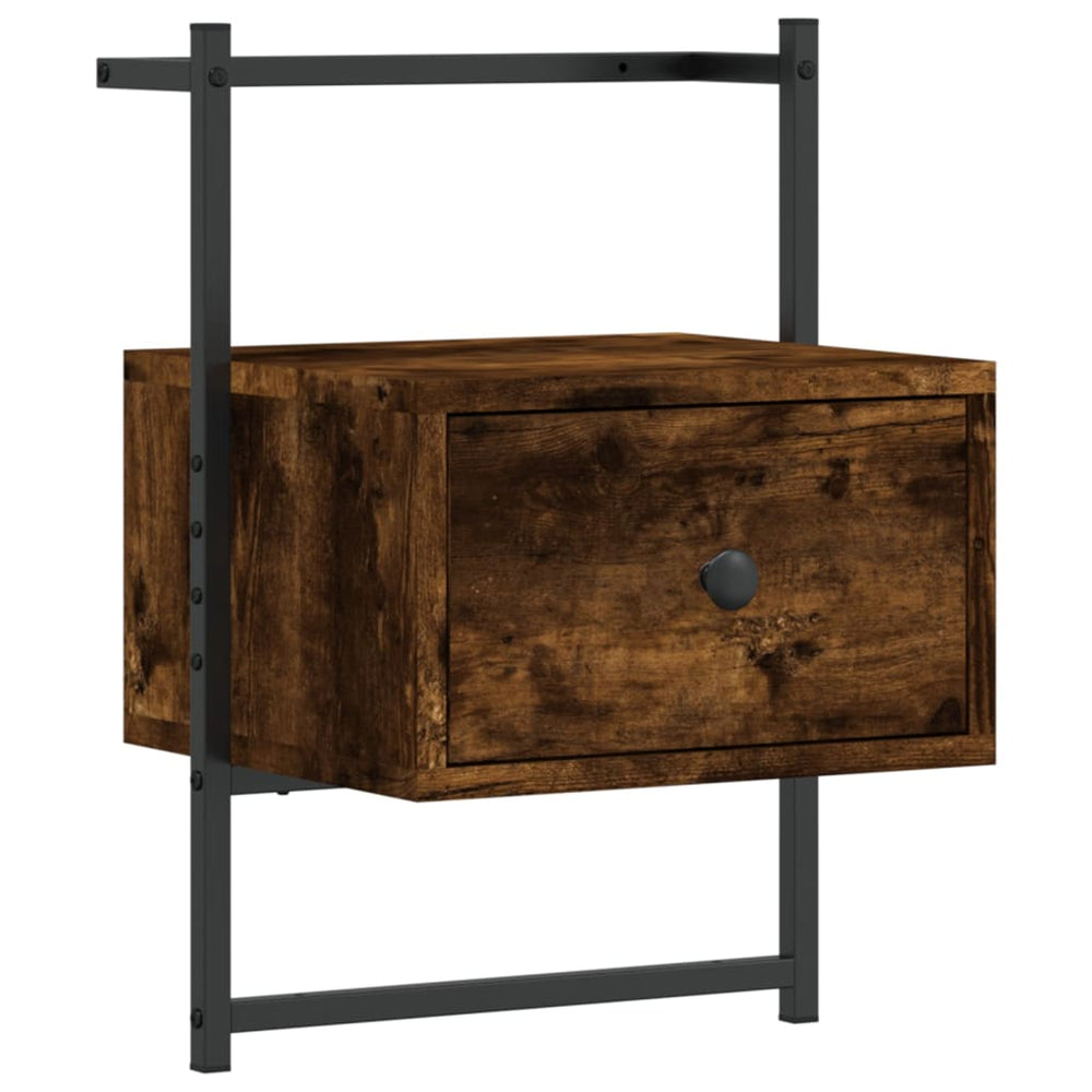 Nachtkastjes 2 st wandgemonteerd 35x30x51 cm hout gerookt eiken MeubelReus