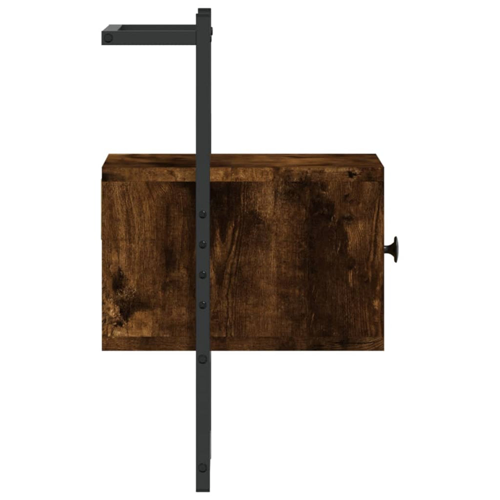 Nachtkastjes 2 st wandgemonteerd 35x30x51 cm hout gerookt eiken MeubelReus