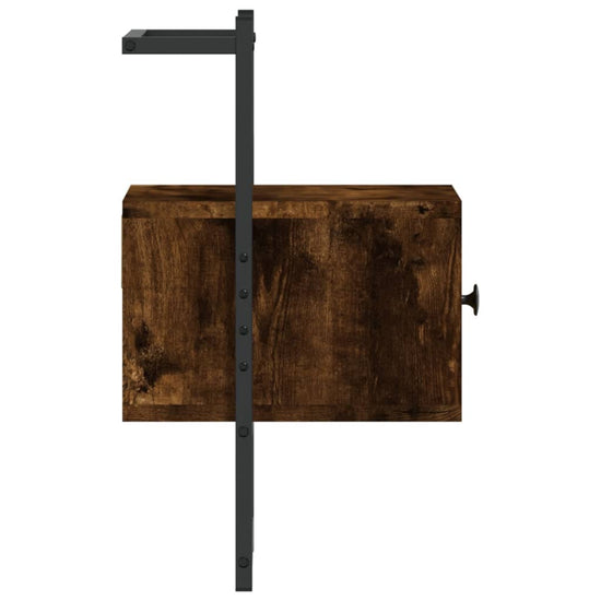Nachtkastjes 2 st wandgemonteerd 35x30x51 cm hout gerookt eiken MeubelReus