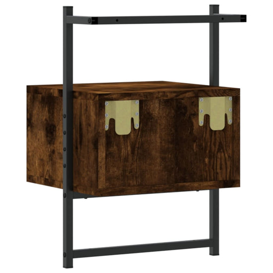 Nachtkastjes 2 st wandgemonteerd 35x30x51 cm hout gerookt eiken MeubelReus